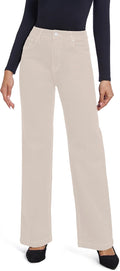 Women's Jeans Straight Leg High Waisted Pull On Jeans - Flattering