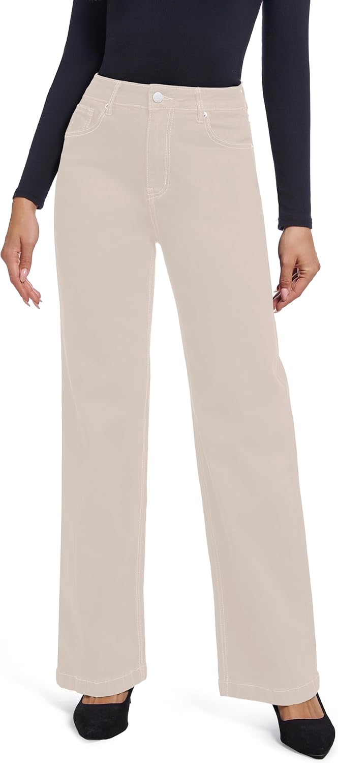 Women's High Waisted Stretch Casual Black Pull On Jeans Review