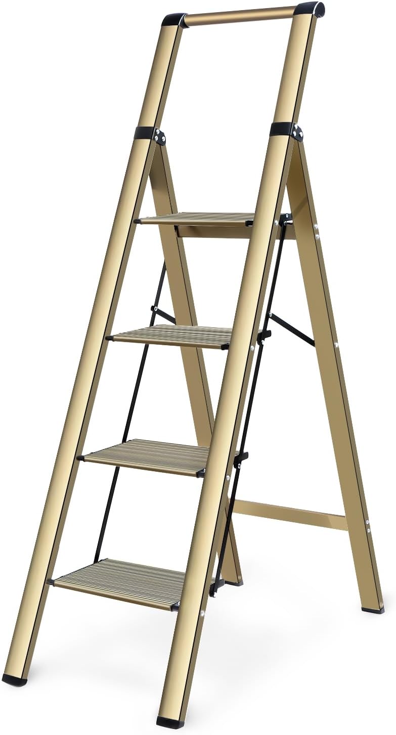 Miscoos 4 Step Ladder - Lightweight Folding Step Stool