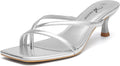 Athlefit Women's Strappy Kitten Heels Flip Flops - Chic Low Heel