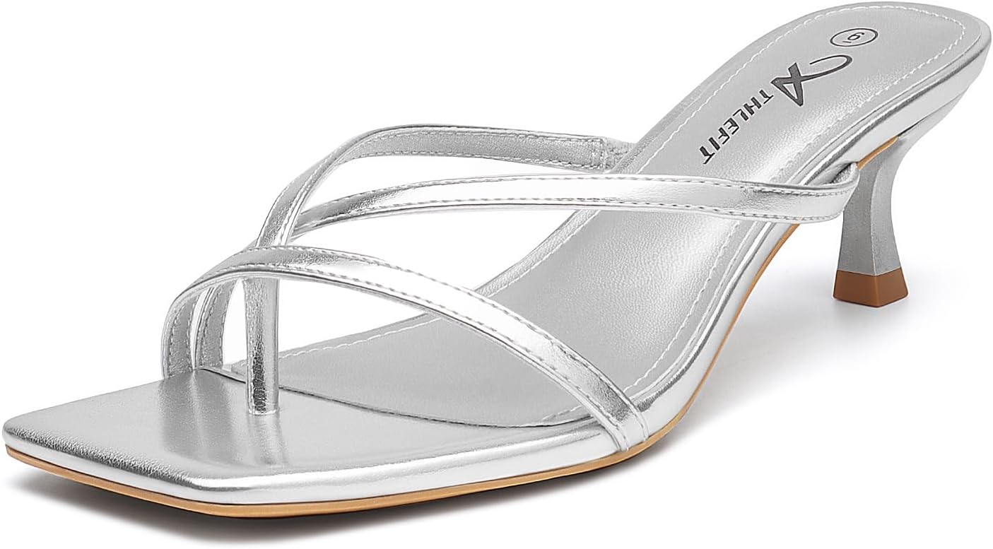 Athlefit Women's Strappy Kitten Heels for Fashionable Style