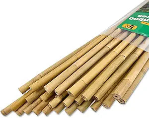 25pcs 5FT Bamboo Stakes for Garden Support and Planting Needs