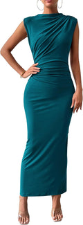 Bodycon Ruched Maxi Dress - Flattering Stretchy Evening Wear