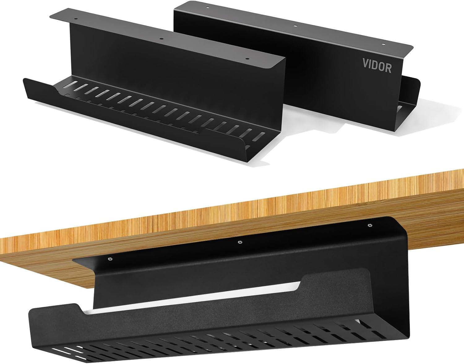 Vidor Cable Tray 2-Pack: No Drill Wire Organizer