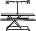 42 inch Height Adjustable Desk Riser with Dual Monitor Mounts
