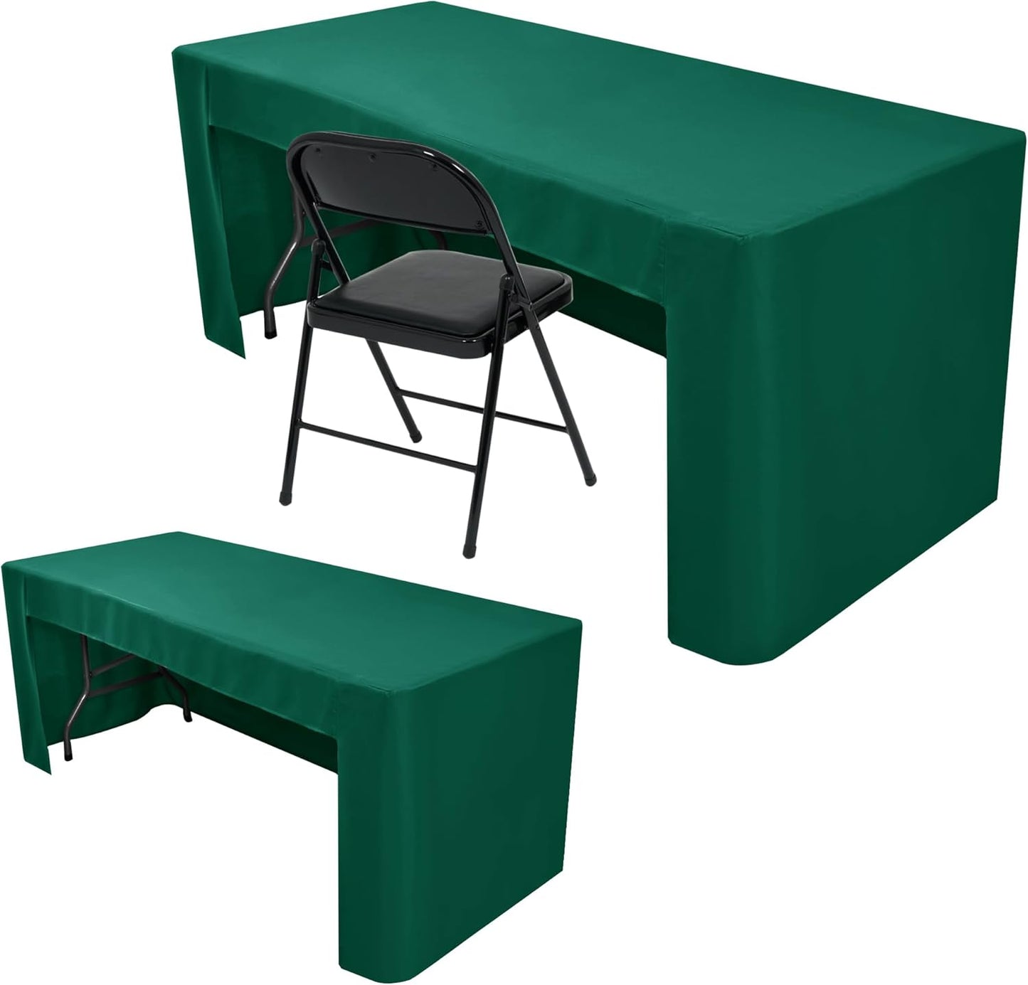 Fitted Tablecloth for 4 Foot Tables - Green Open Back Design