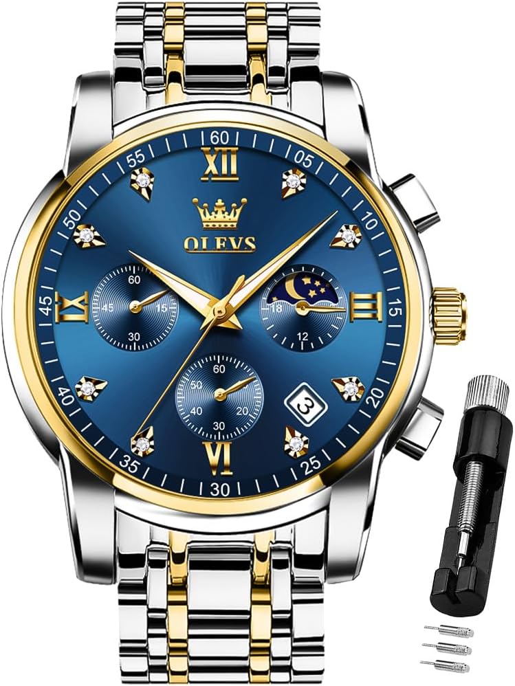 OLEVS Men's Diamond Business Dress Watch: Luxury & Style