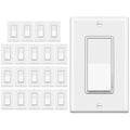 Single Pole Decorator Light Switch 15A 120/277V - Pack of 20