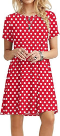 POPYOUNG Women's Summer Casual T-Shirt Dresses for Beach Fun