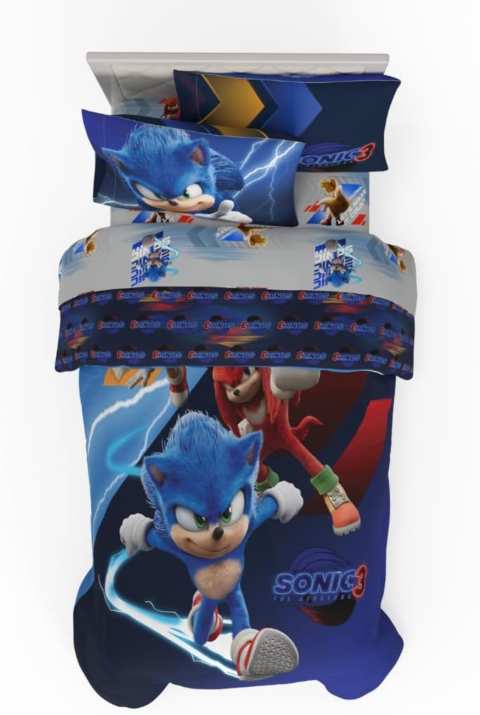 Sonic The Hedgehog Kids Bedding Set - Super Soft Comforter & Sheets