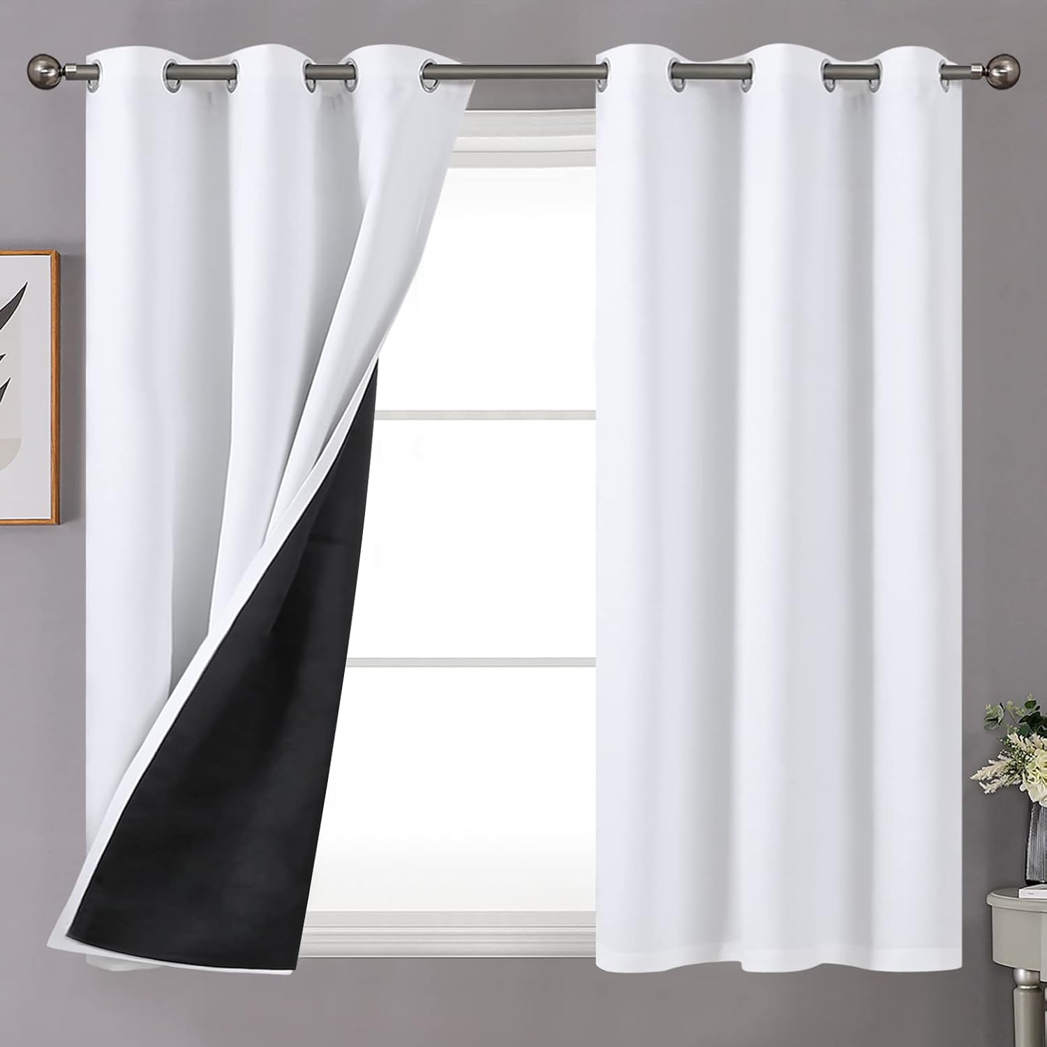 YoungsTex Short Blackout Curtains for Bedroom Window Privacy