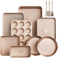 12-Piece Nonstick Bakeware Set with Ceramic Coating - Space-Saving
