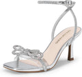 Women's Double Bowknots Rhinestone Heels - Sparkling 2.95in Stiletto