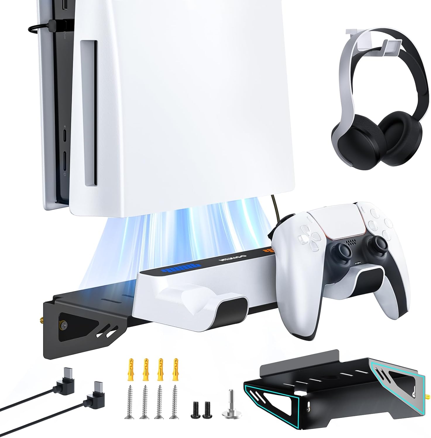 NexiGo PS5 Wall Mount Kit - Space-Saving & Organized!
