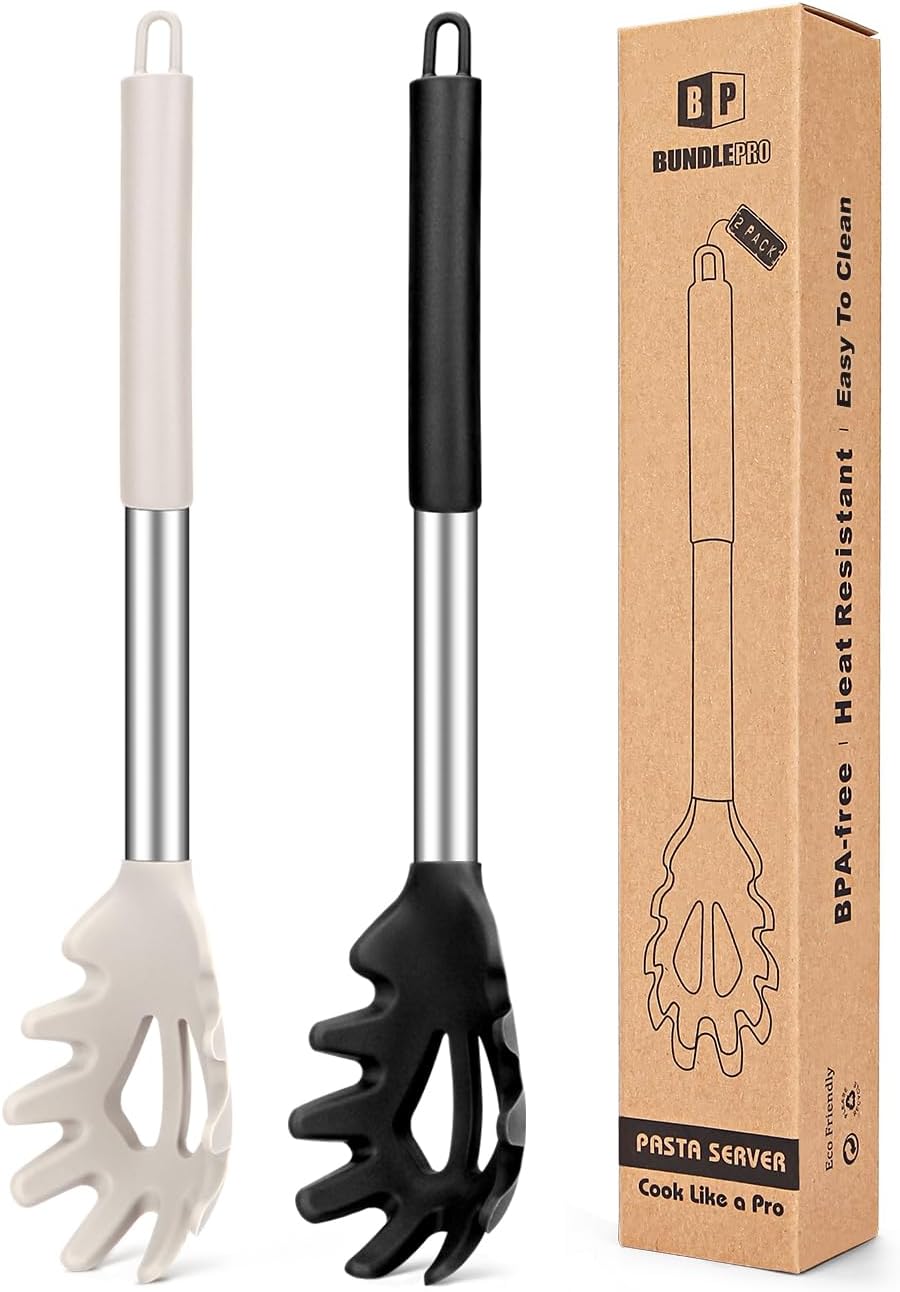 Silicone Pasta Fork Set - Heat Resistant & BPA-Free Kitchen Duo