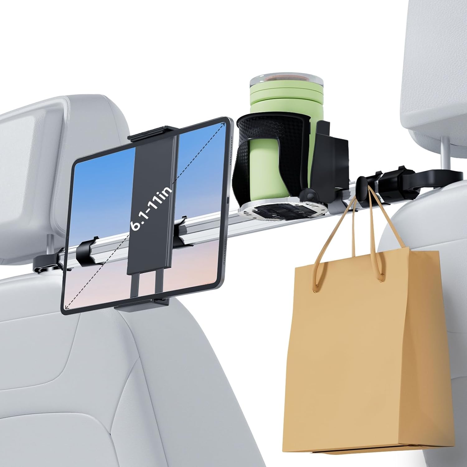 Upgraded Car Backseat Tablet Holder for iPad with Cup Mount