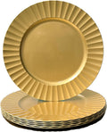 13 in Gold Charger Plates with Waved Scalloped Rim - Elegant Table