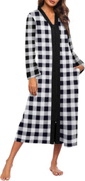 Ekouaer Women Zipper Robe Full Length Loungewear (Style Z3DC)