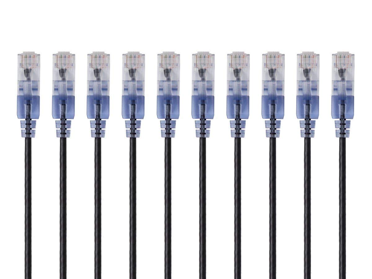 Monoprice SlimRun Cat6A Ethernet Patch Cable - 14 Feet, 10-Pack