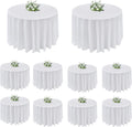 10 Pack 90 in Round Polyester Tablecloth - White Washable Fit