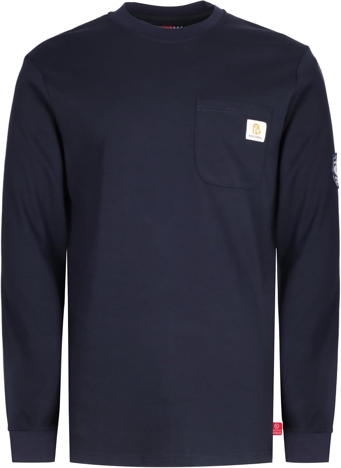 BOCOMAL FR Shirts Crewneck Flame Resistant Work Shirt for Men