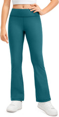 Girls Thermal Fleece Lined Flare Leggings - Winter Warm High Waist