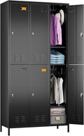 6 Doors Metal Storage Lockers for Employees with 18 Hooks - Tall