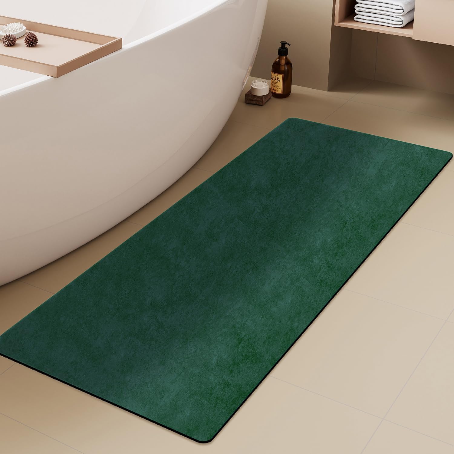 Bathroom Mat Quick Dry Non Slip Washable Thin Absorbent Rug
