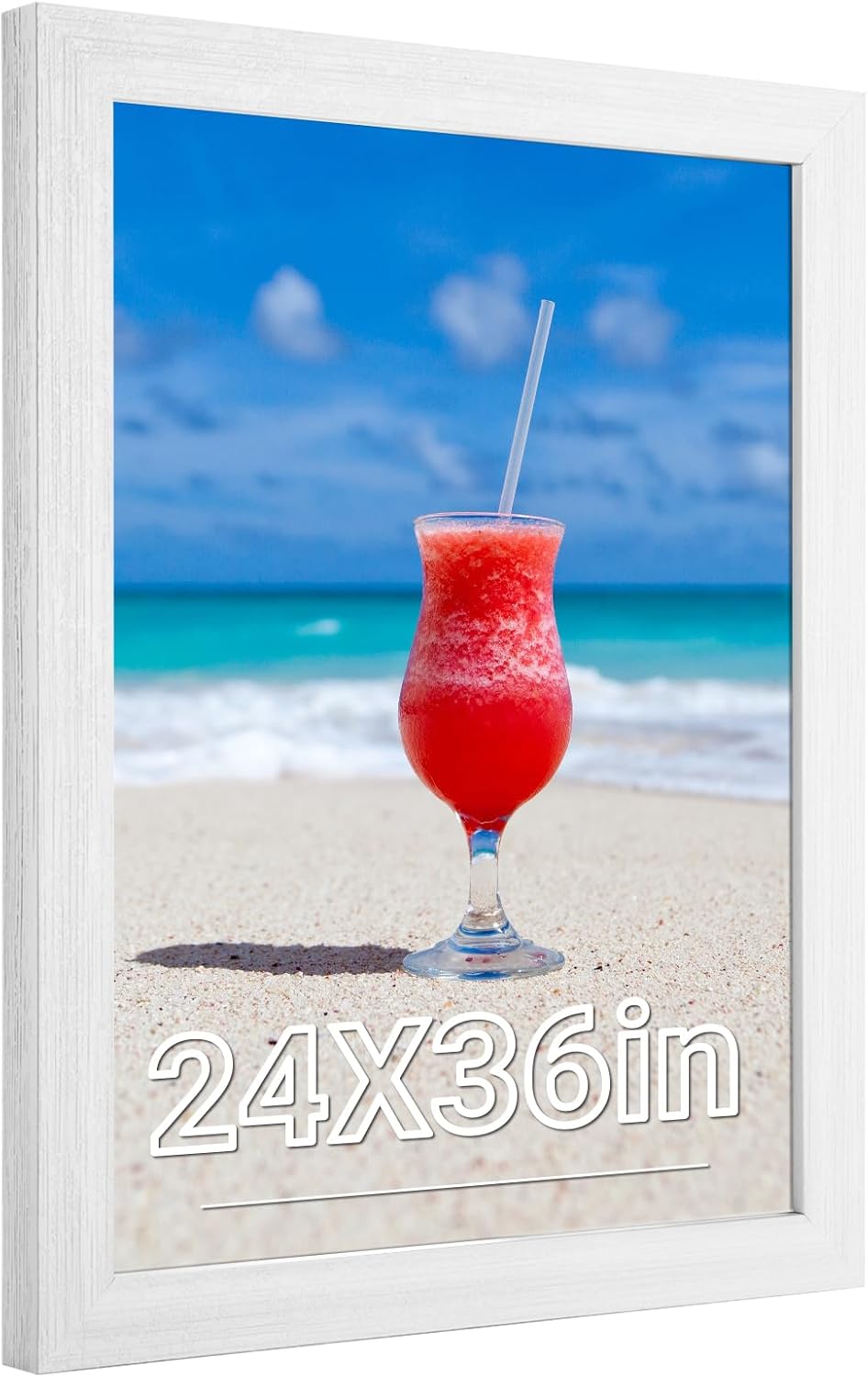 Rustic White 24x36 Frame for Art and Family Photos Display