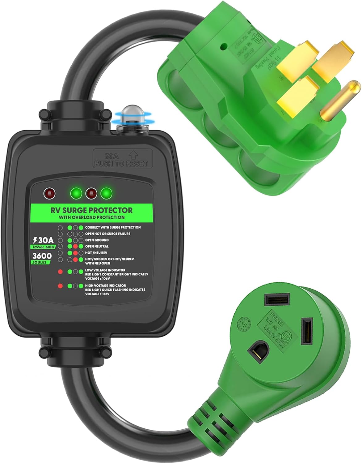 RVGUARD Surge Protector 50 Amp to 30 Amp RV Adapter Cord