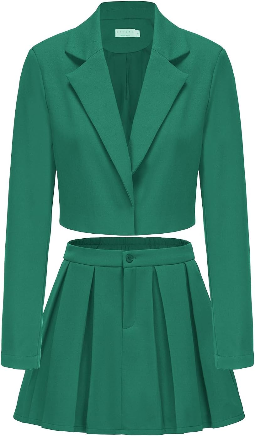 EXLURA Women's Long Sleeve Blazer Suit Sets for Fall