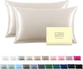 Silk Pillow Cases 2 Pack Queen Size Mulberry Satin Pillowcases - Soft