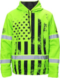 HiVis Reflective US Flag Hoodie - Safety & Style!