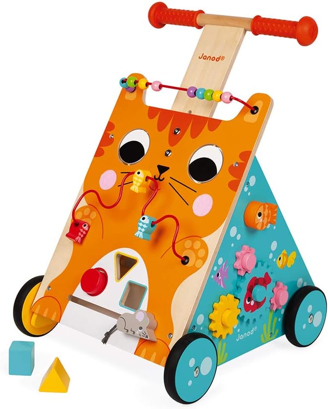 Janod Wooden Baby Walker Cat - Develops Motor Skills