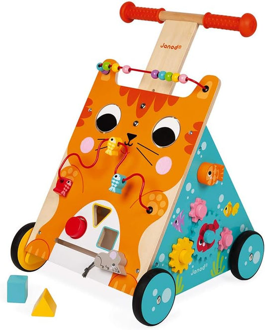 Janod Wooden Baby Walker Cat - Develops Motor Skills