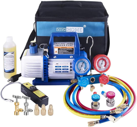 VIVOHOME Vacuum Pump & AC Gauge Set: HVAC Essential