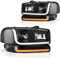LED DRL Headlight Assembly Compatible with 1999-2007 GMC Sierra
