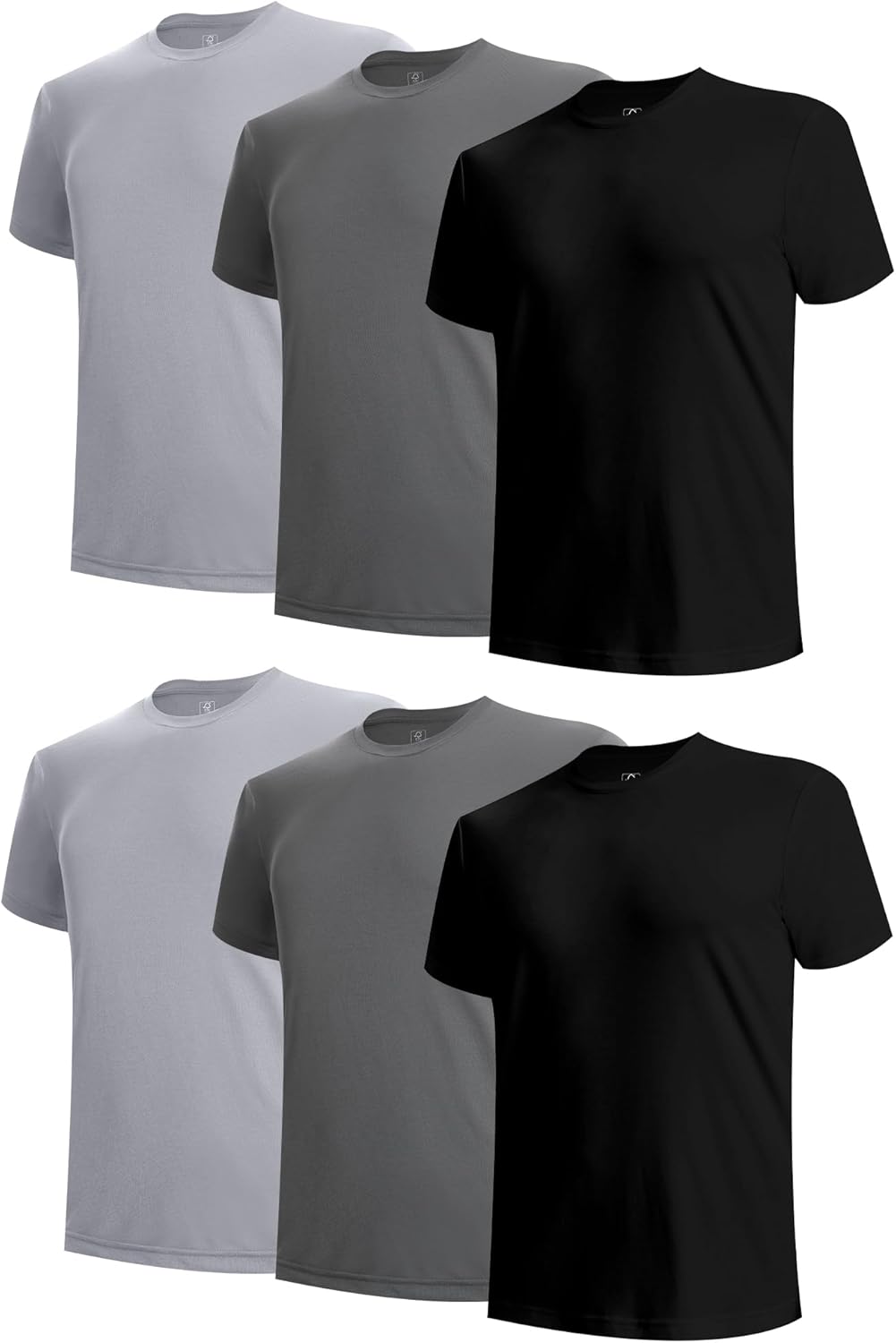 Bamboo Cool Men's Moisture-Wicking Crewneck Undershirts 3 or 6 Pack