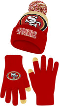 Ultra Game Adults NFL Super Soft Beanie with Pom and Gloves - Warm Fit