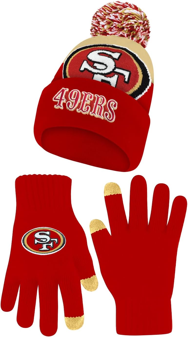 Ultra Game NFL Official Super Soft Winter Beanie and Gloves