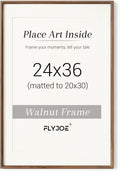 24x36 Poster Frame with Natural Walnut Wood and Tempered Glass