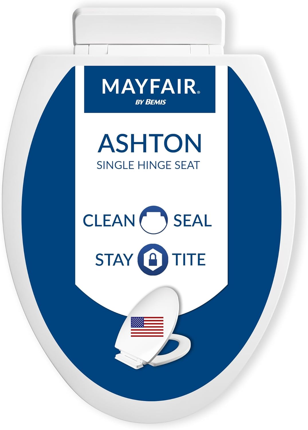 Mayfair Ashton Easy to Clean Elongated Toilet Seat for Modern Homes