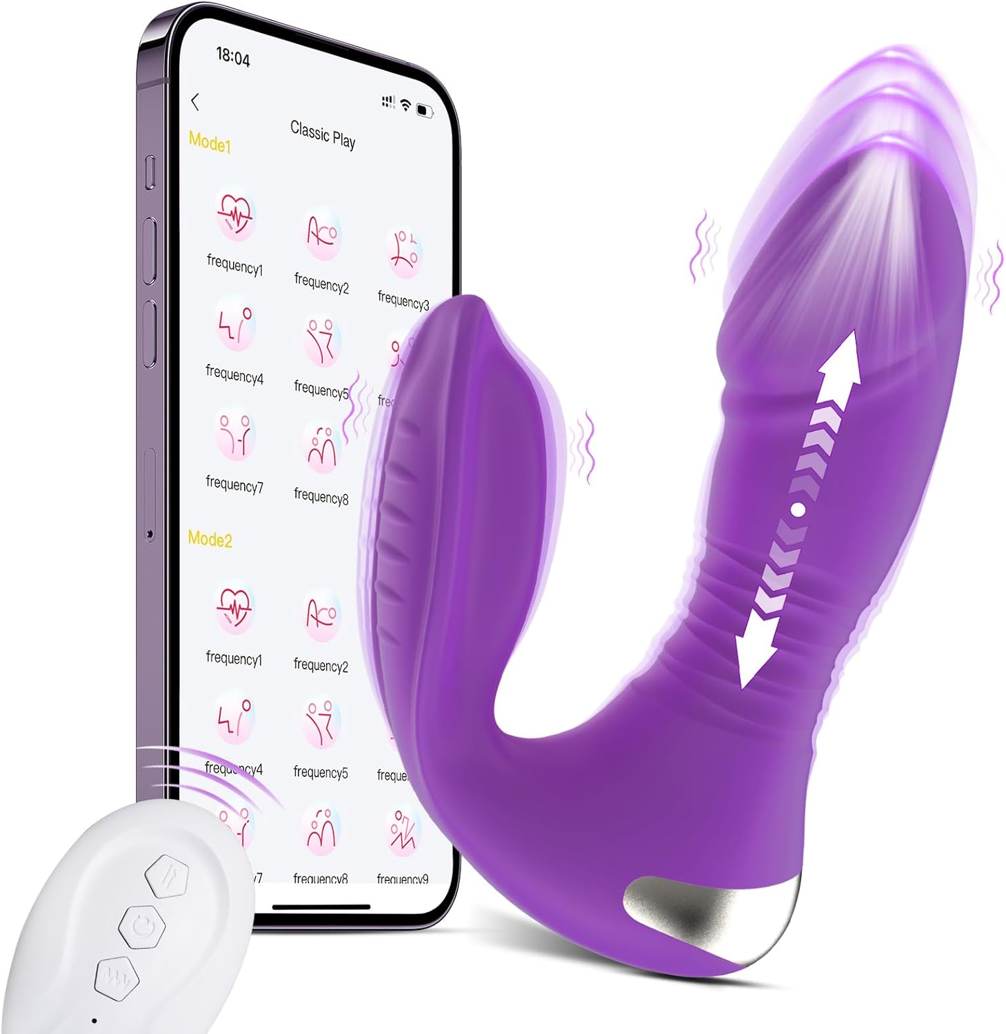 Thrusting Vibrator Dildo with APP Remote Control for Women