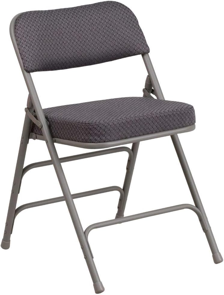 Premium Foldable Gray Fabric Chairs - 2 Pack