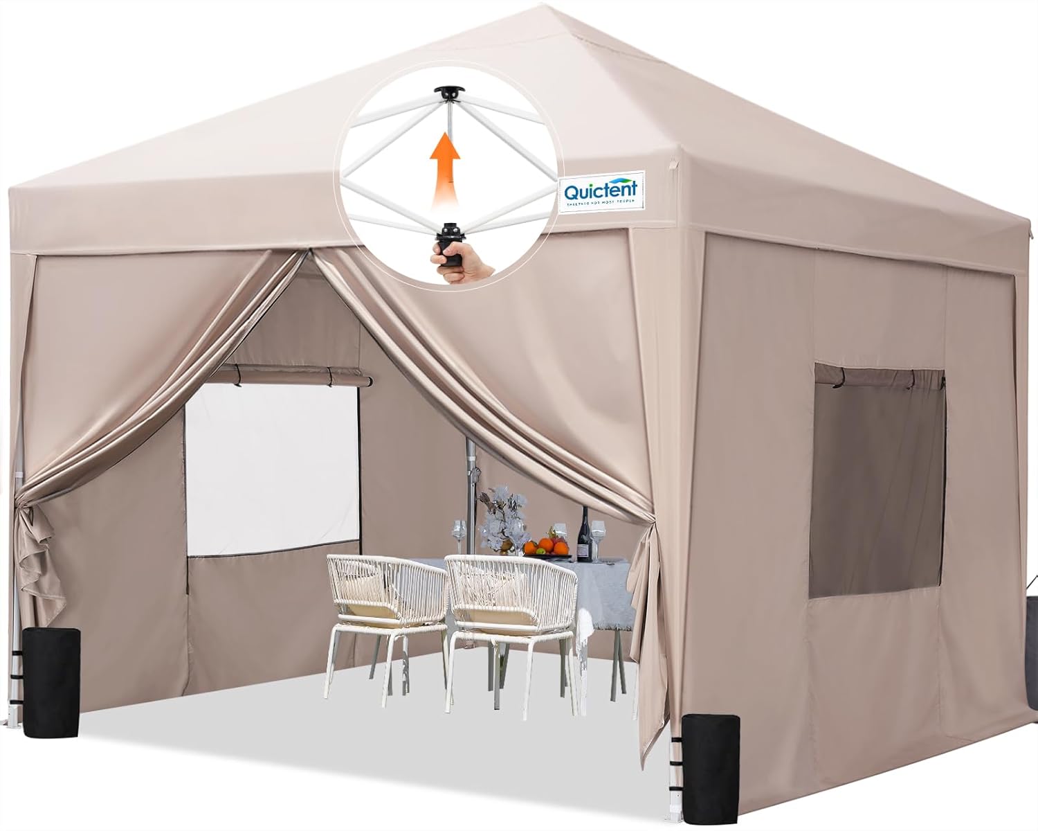 Quictent 10x10 Pop Up Canopy Tent with Sidewalls for Easy Setup