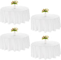 120 in Round White Polyester Tablecloth 4-Pack - Elegant Event Covers