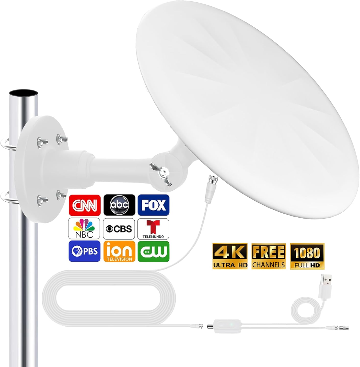 Omni Directional TV Antenna Outdoor for Smart TV with Booster