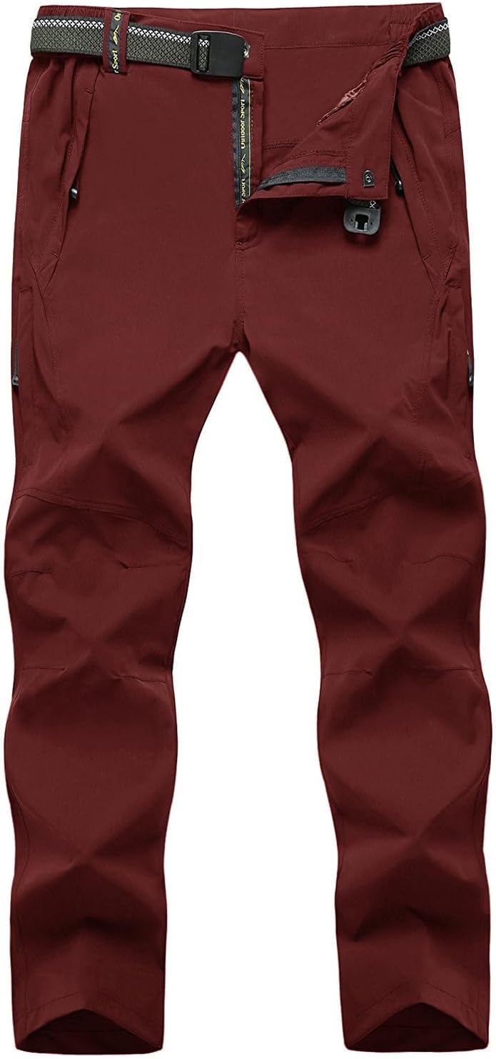 TBMPOY Men's Lightweight Hiking Pants with 5 Zip Pockets