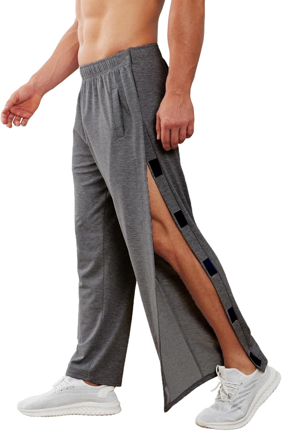 Deyeek Men's Tear Away Pants for Post Surgery Comfort and Ease