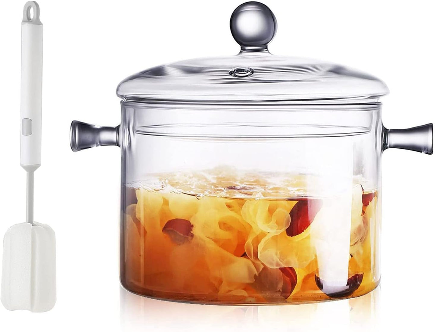 1.5L Heat-Resistant Glass Pot with Lid